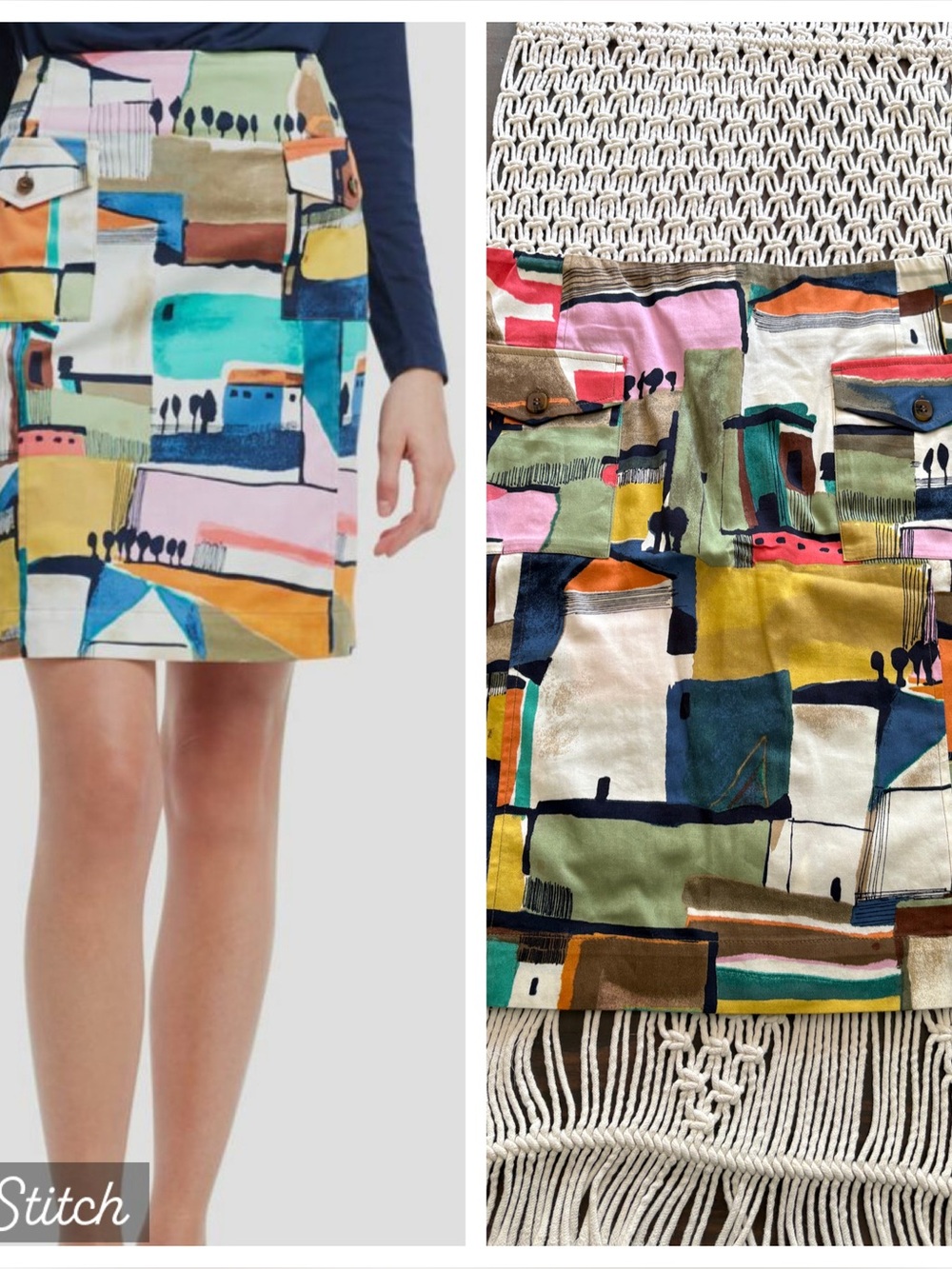 Nic + Zoe geometric pencil skirt